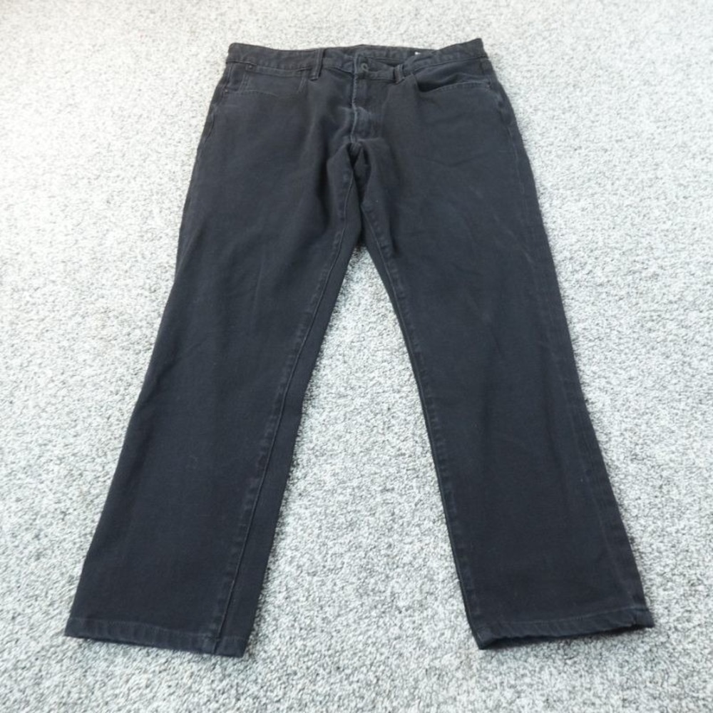 Bonobos Jeans Mens 34X30 Black Denim Pants Straight Leg Stretch Preppy 5 Pocket